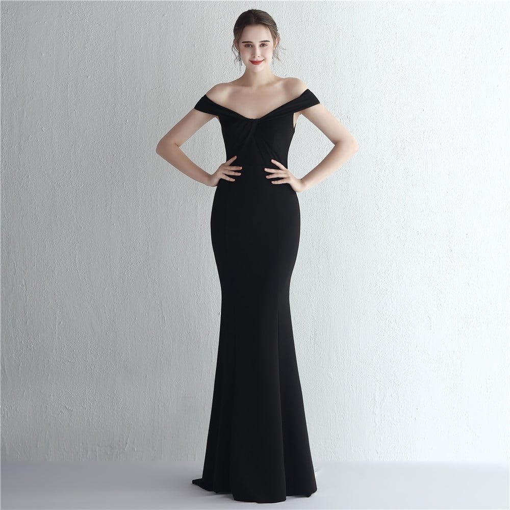 Slim-fit Off-shoulder Long Dress for Women