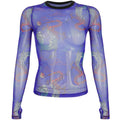 Chinese Dragon Print Mesh T-Shirt for Women