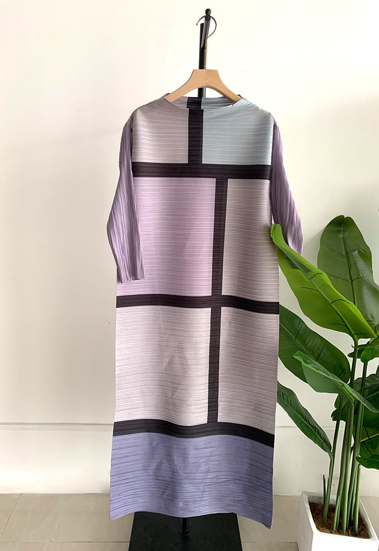 Pleated Loose Long Printed Fashion Dress