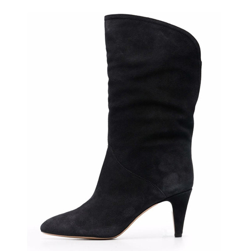 Pointed Toe Western Boots with Tapered Heel