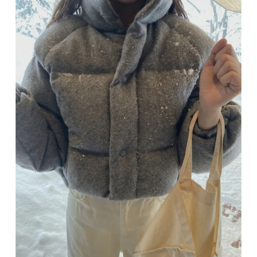 Winter Women's Hooded Cotton Jacket with Zipper