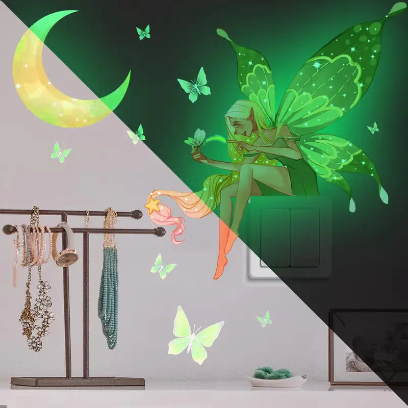 Glow-in-the-Dark Fairy Mermaid Butterfly Wall Stickers