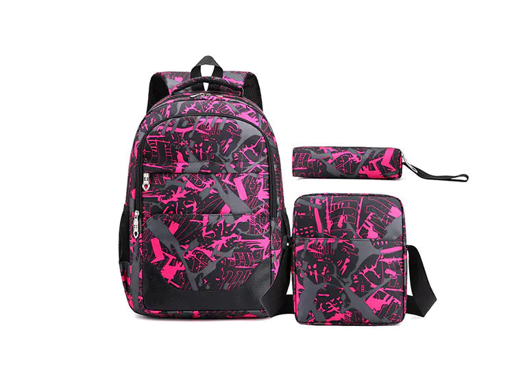 Three-Piece Large Capacity School Bag for Travel