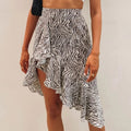 Zebra Print Skirt with Dovetail Stitching