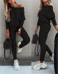 Fashionable Casual High Neck and Pants Two-Piece Set