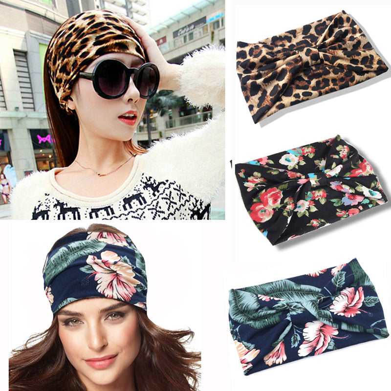 Double Wide Brim Beach Hair Band with National Style