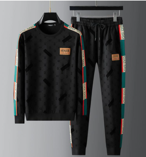 Trendy Embroidered Men's Casual Sports Suit