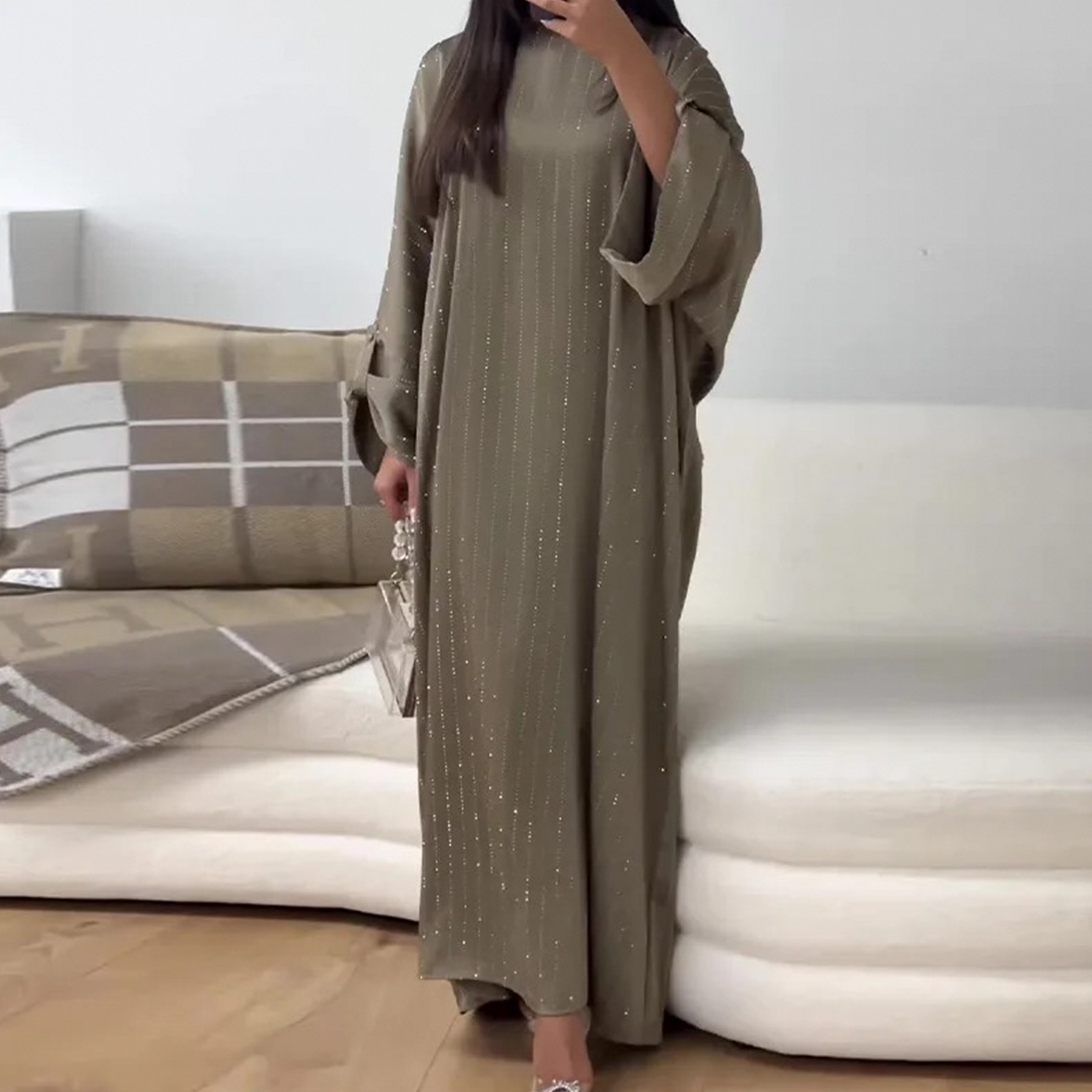 Striped Lace-Up Waist Dress