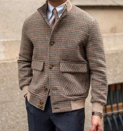 Bomber Jacket With Stand-up Collar