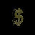 3D USD Dollar Sign LED Illusion Lamp with Touch Control