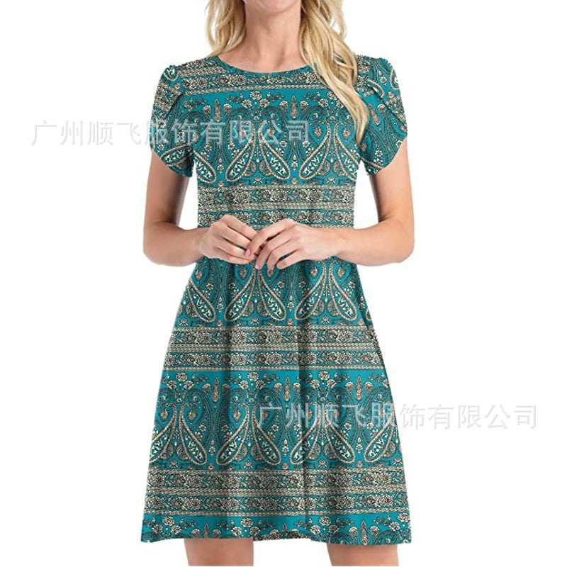 Printed Pocket Dress for Women