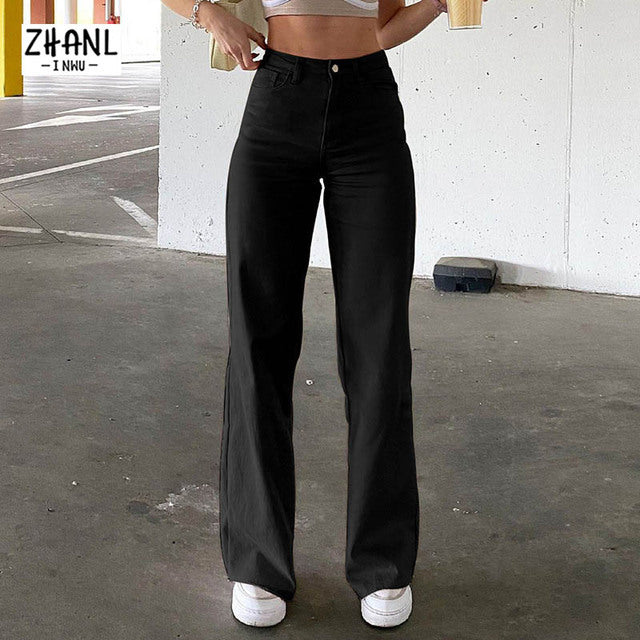 Trendy Women's Slim Wide Leg Fashion Jeans