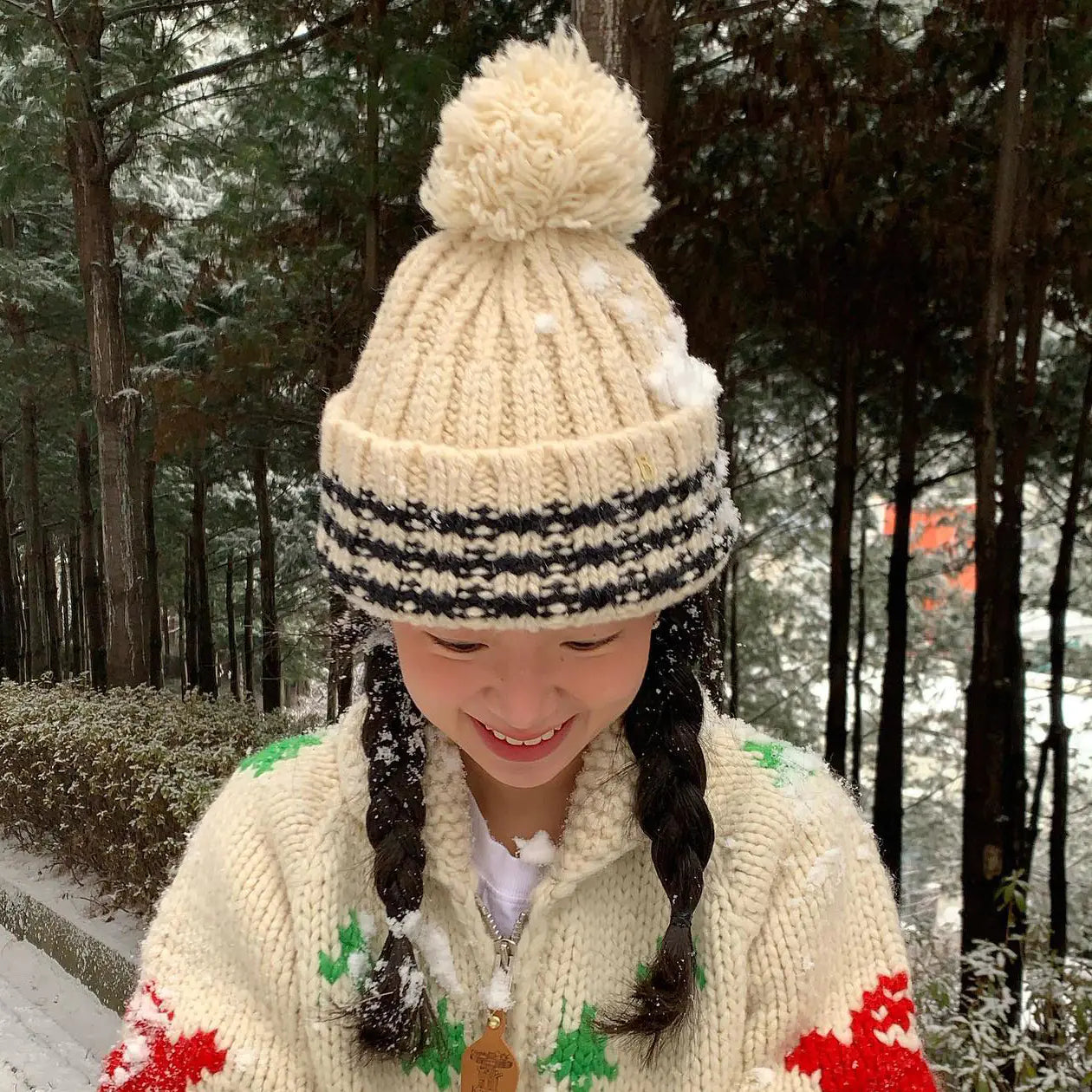 Women's Thick Woolen Earflap Hat for Big Head Sizes