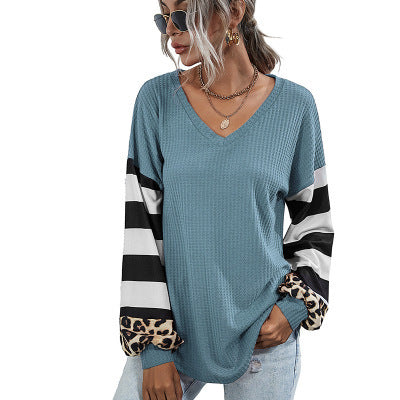 2023 Women's Striped Long Sleeve T-Shirt for Fall/Winter