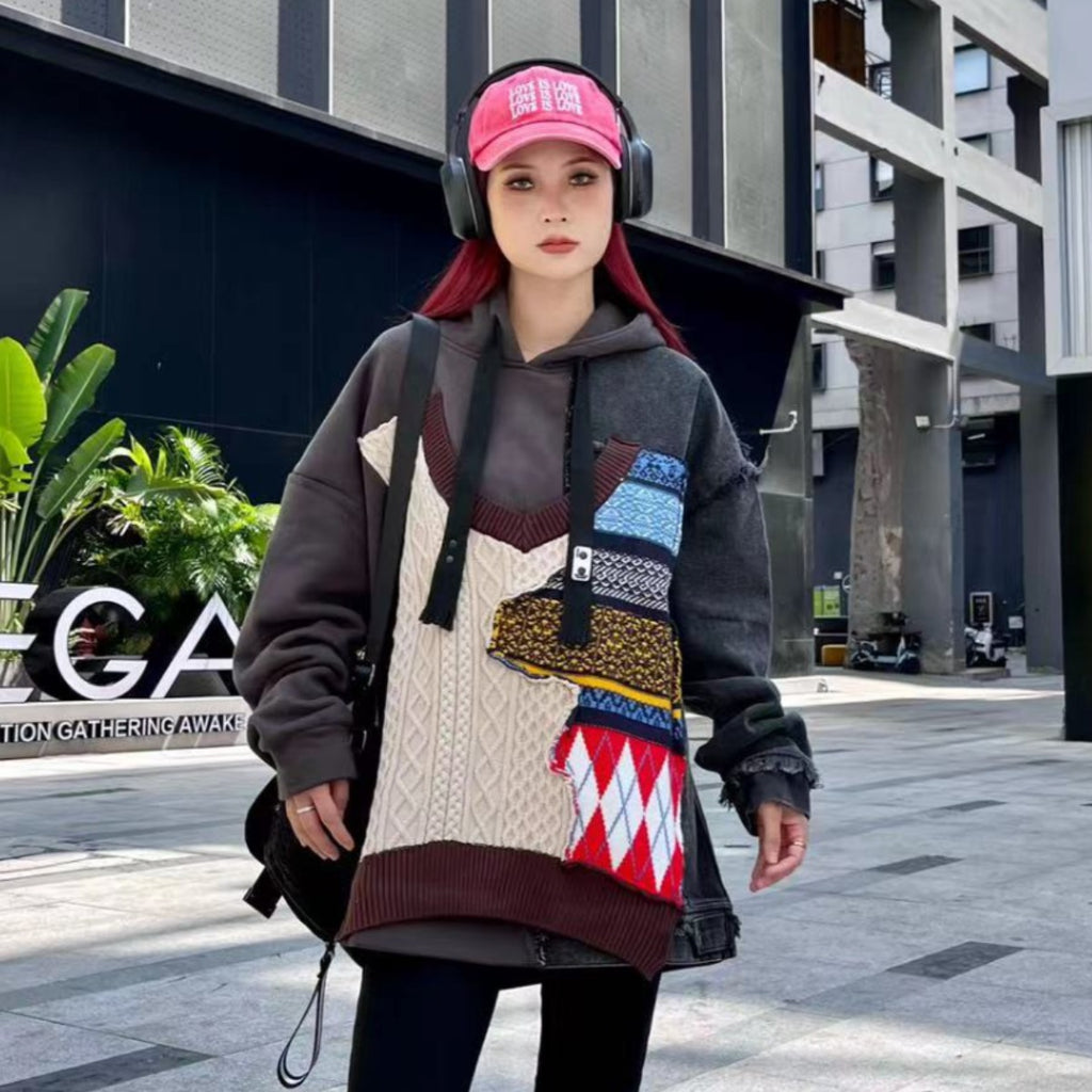 Plus Size Hooded Fleece Pullover Sweater Coat