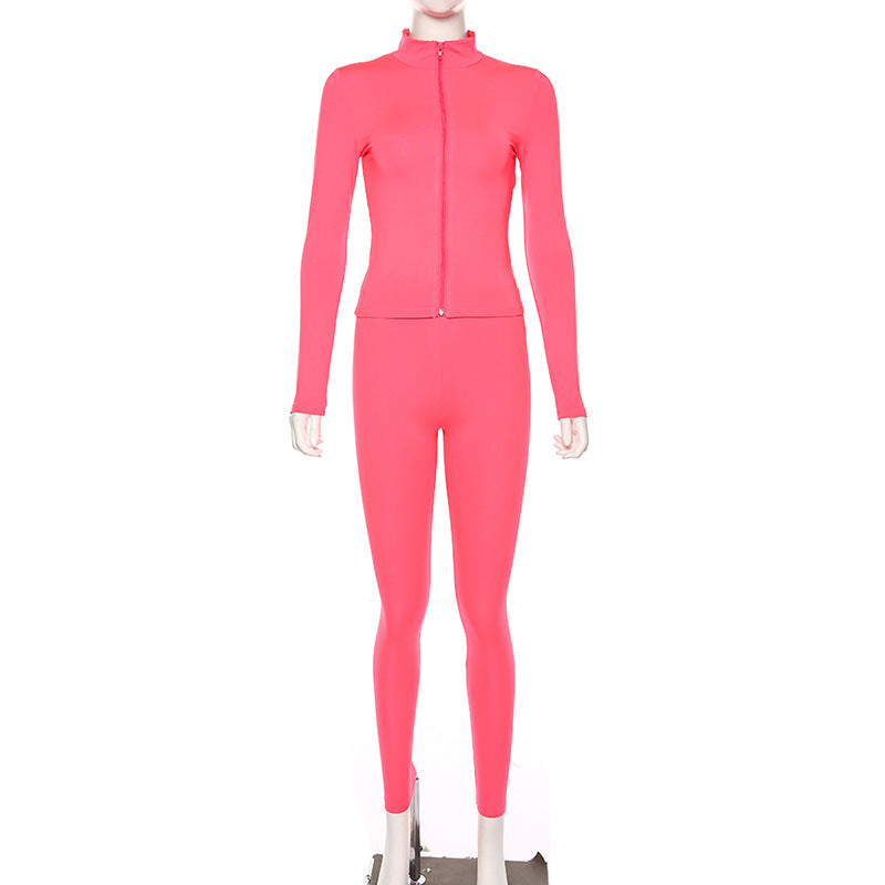 2019 Women's Fluorescent Long Sleeve Yoga Set