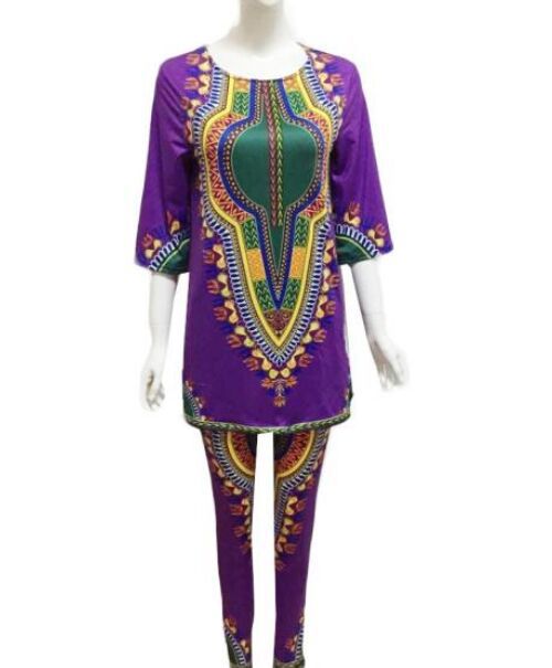 Casual Two-Piece Set, African Dashiki Clothing for Women