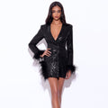 Patchwork Sequin Hip Skirt for Women