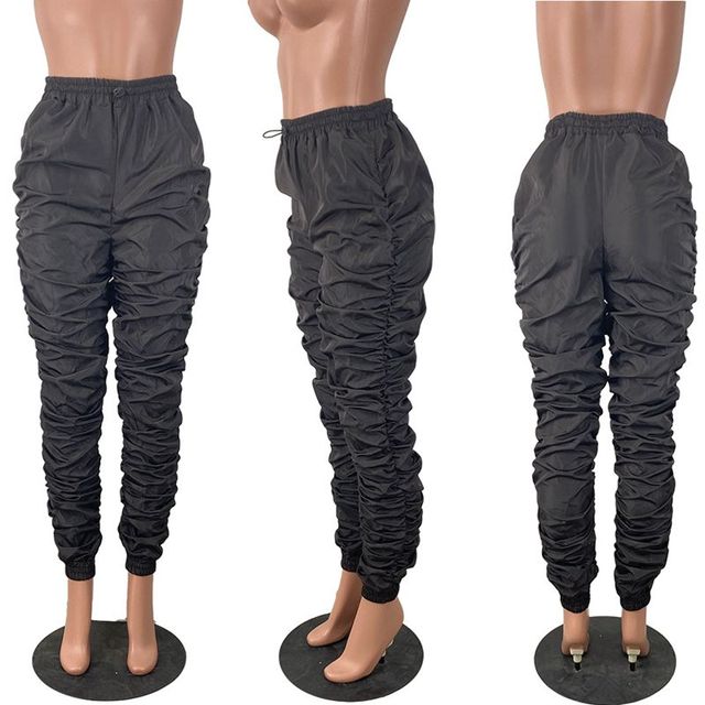 Plus Size High Waist Ruched Cargo Pants for Women