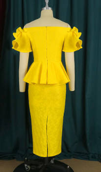 One-Shoulder Ruffle Dress in Celebrity Style
