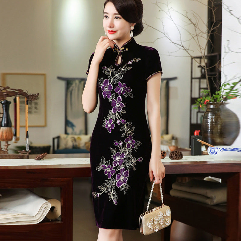 Vintage Ethnic Style High-End Wedding Dress with Beads