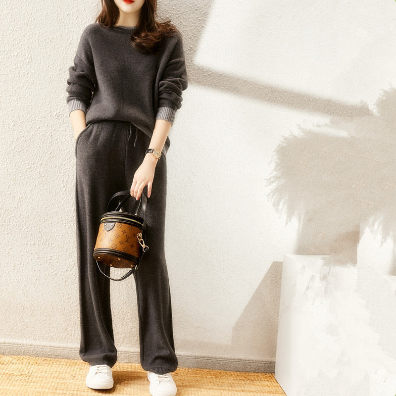 Turtleneck Sweater and Knit Pants Set