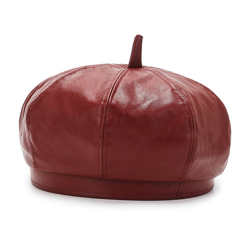 Korean Style PU Octagonal Fashion Hat