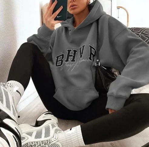 Warm Long-sleeved Plush Sweater with Game Letter Print