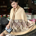 Bohemian Women's Long Cotton Scarf - Warm Shawl