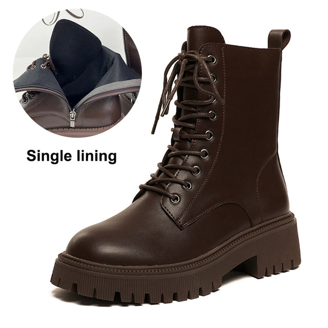 British Style Platform Ankle Boots