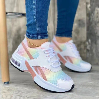2022 Spring Autumn Thick Sole Mesh Lace-Up Sneakers