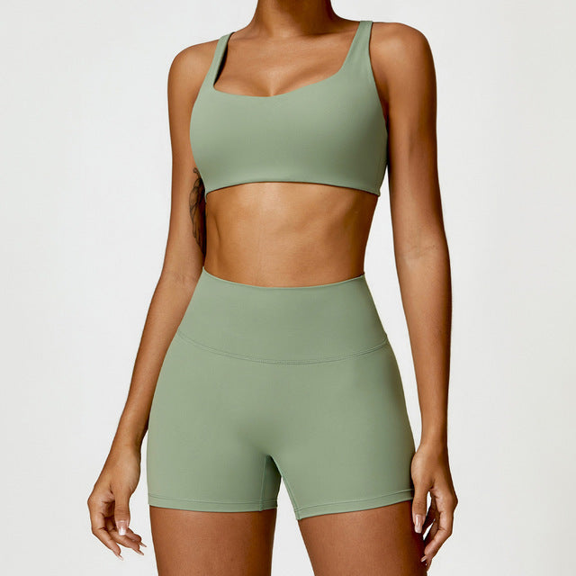 Women's 2PCS Yoga Tracksuit with Leggings and Crop Top