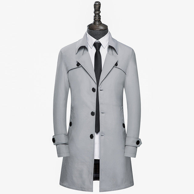 Slim Fit Men's Trench Coat - Korean Brand, Windbreaker