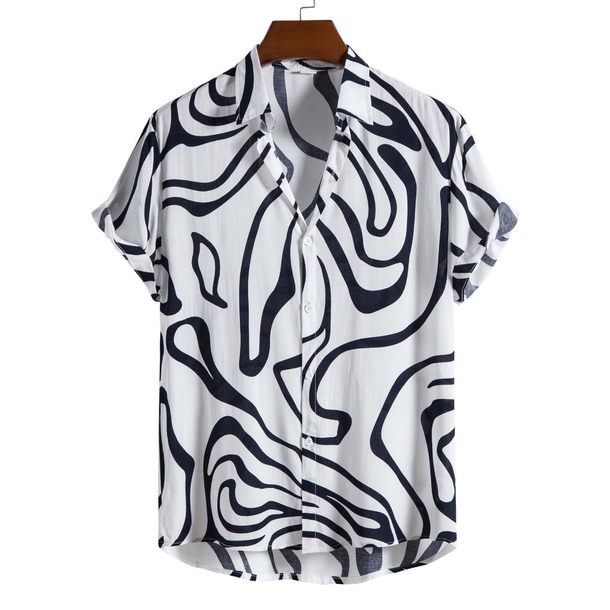 Men's Casual 3D Digital Print Short Sleeve Shirt