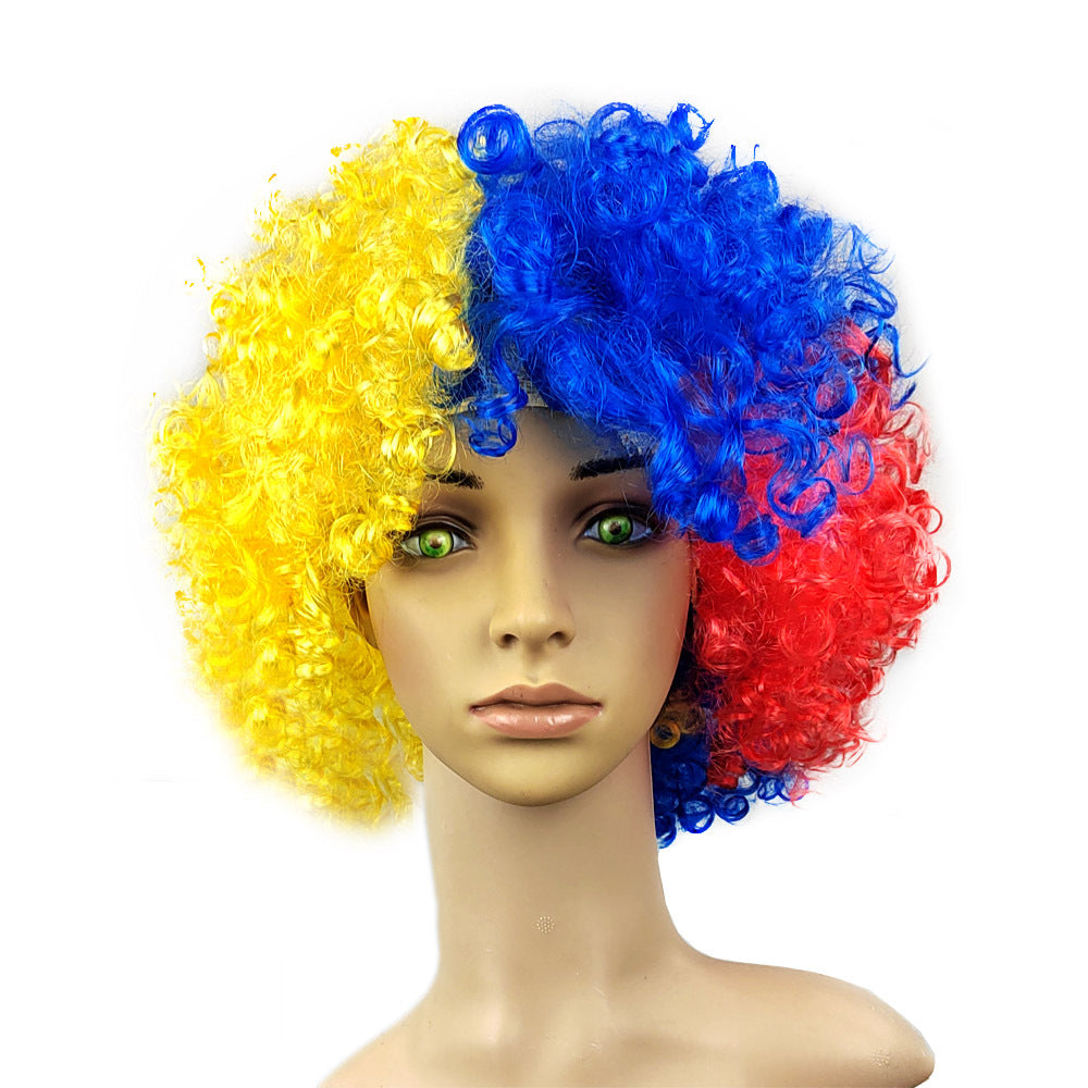 European Cup World Cup Flag Color Wig for Parties