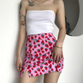 World Bank Cherry Print High Waist Slit Skirt for Girls