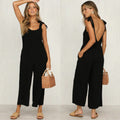 Women's Casual Loose Linen Cotton Backless Dress