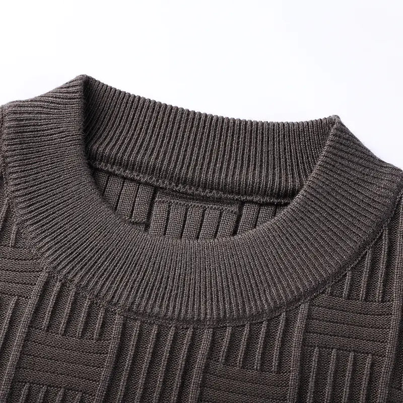 2023 Men's Autumn Winter Checkerboard Jacquard Sweater