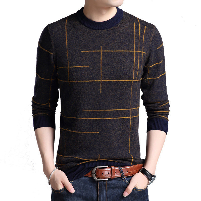 Men's Thin Knit Long Sleeve Pullover Sweater 2023