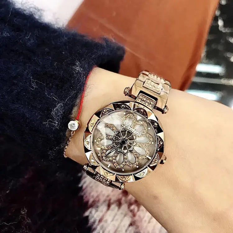 Timini Women's Elegant Stainless Steel Diamond Watch