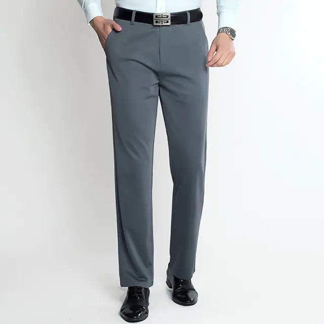 Autumn Men's Stretch Knitted Straight Business Pants