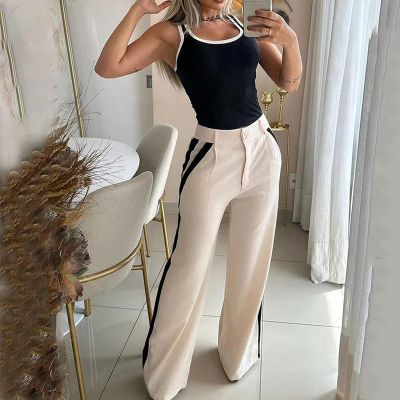 2023 Fashion Color Block Two-Piece Set for Women