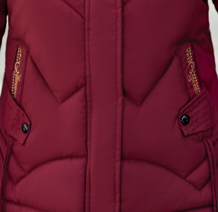 Women's Long Hooded Cotton Jacket for Fall/Winter