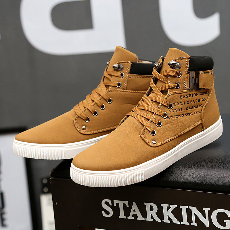 Men's Lace-up Flat Martin Boots