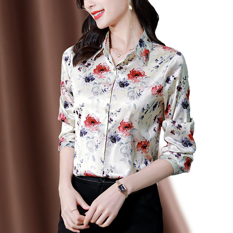 Silk Shirt for Women - Fashionable Printed Blouse 2023