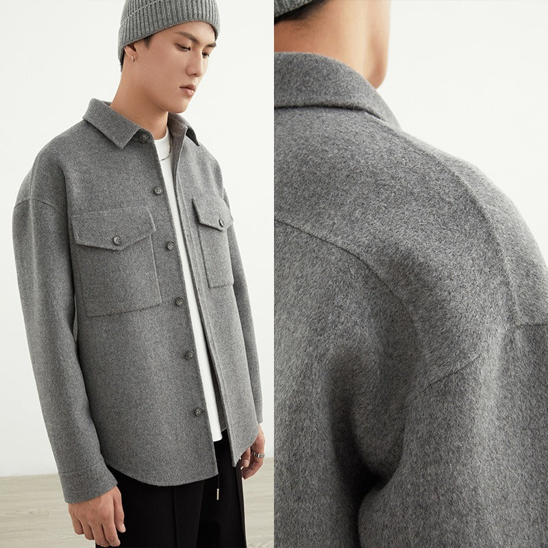 Men's Lapel Double-Sided Shirt Coat