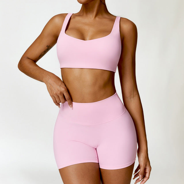Women's 2PCS Yoga Tracksuit with Leggings and Crop Top