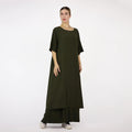 Ethnic Style Solid Color Two-Piece Dress