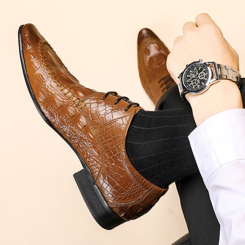 Crocodile Pattern British Men's Dress Shoes