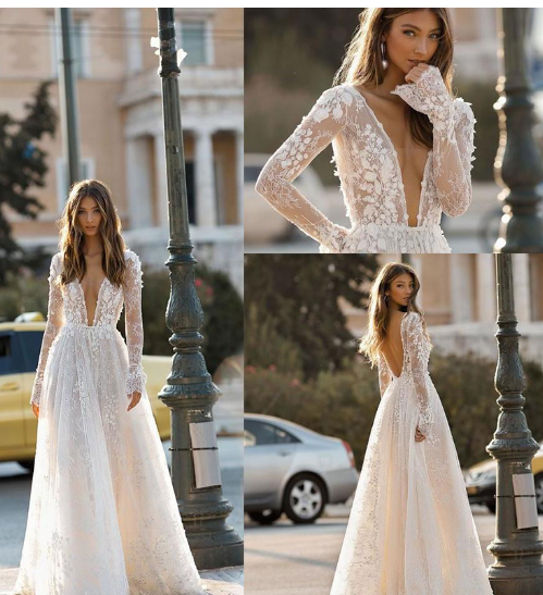 2019 Women's Sexy Deep V Backless Long Dress